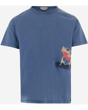 JW Anderson Jw Anderson Katoenen T-shirt Met Print - Blauw