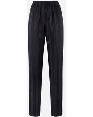 Elisabetta Franchi Jacquard Striped Trousers - Blue
