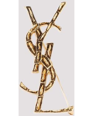 Saint Laurent Broche Coco Texturée Opyum - Métallisé