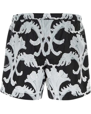 Valentino Metamorphos Wall Print Swim Shorts - Noir