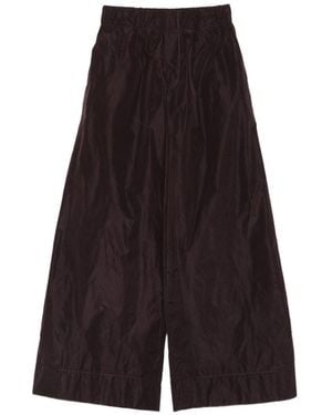 Susanne Bommer Pantalon large en taffetas - Rouge