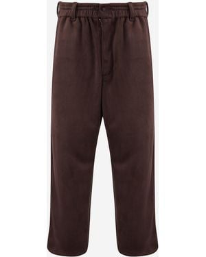Y-3 Stretch Velvet Pants With Logo - Brown