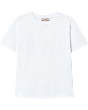 Twinset T Shirt Con Ricamo Oval T - White