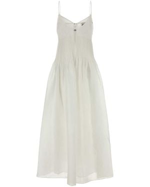 Tory Burch Waisted Linen Dress - White