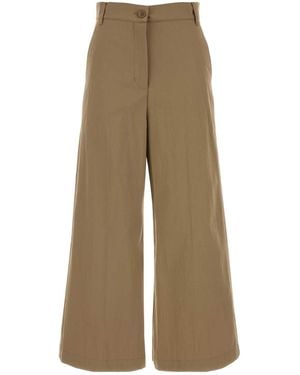 Weekend Cotton Blend Ronco Wide Leg Pant - Natural