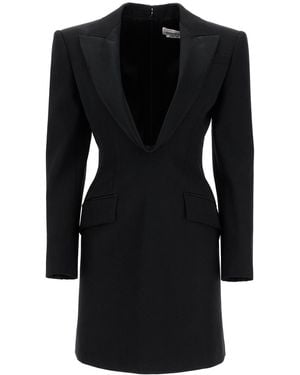 McQueen Jacke Stil Mini Kleid - Schwarz