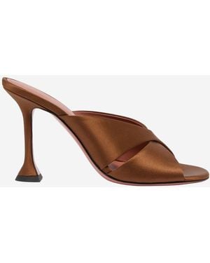 AMINA MUADDI Salma Satin Sandals - Brown