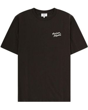 Maison Kitsuné T Shirt Con Logo - Black