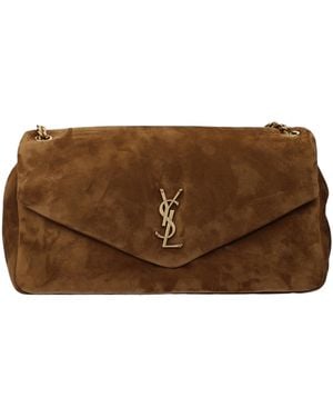 Saint Laurent Calypso Shoulder Bag Suede/Caramel - Brown