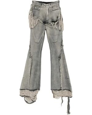 Rick Owens Drkshdw Fringed Flared Jeans - Grey