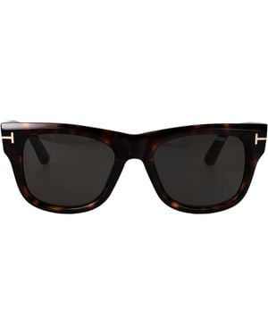Tom Ford Squared Sunglasses Ft1304 52 A - Black