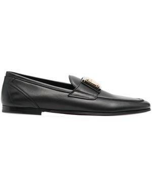 Dolce & Gabbana Logo-Loafer aus Leder - Schwarz