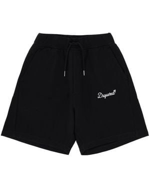 DSquared² Shorts With Logo Embroidery - Black