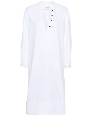 KHAITE Brom Cotton Tunic Dress - White