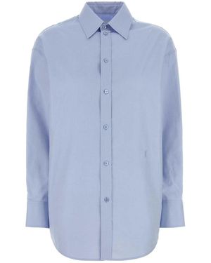 Saint Laurent Oversized Solid Shirt - Blue