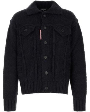 DSquared² Melange Knit Cardigan For - Blue