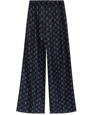 Tory Burch Hose Mit Weitem Bein - Blau