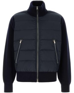 Tom Ford Padded Quilted Jacket With High Collar - Blue