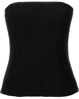 Monot Strapless Fitted Corset Top With Structured Splint - Schwarz