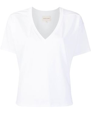 Loulou de Saison T -Shirt Col V. - Weiß