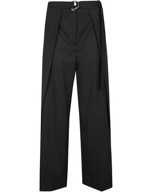 Erika Cavallini Semi Couture Wool Twill Amelia Pants - Black
