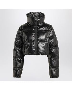 adidas Originals Shiny Convertible Cropped Puffer Jacket - Black
