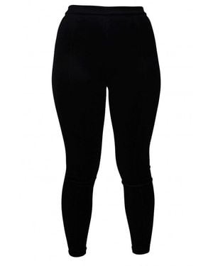 Saint Laurent Velvet High-Waist Leggings - Black