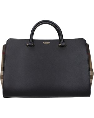 Burberry Frauen 's Handtaschen schwarz und beige Leder mit oder ohne Griffe