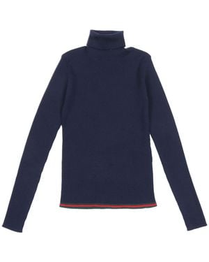 Gucci J L/S Jersey De Cuello Alto De Lana Acanalado St W - Azul