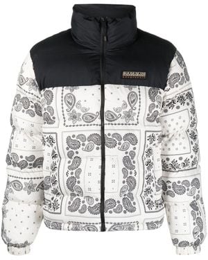 Napapijri Gefütterte Jacke mit Bandana-Print - Schwarz