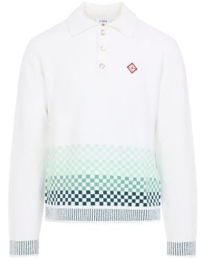 CASABLANCA L/S Polo Shirt - White