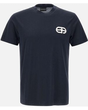 Emporio Armani Marineblaues Logo-T-Shirt