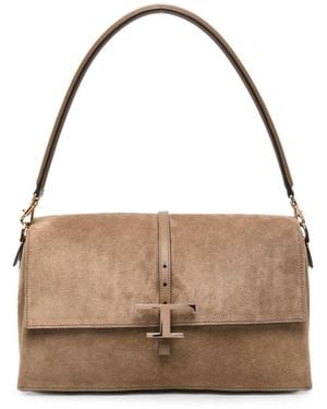 Tod's T Timeless Leather Shoulder Bag - Brown