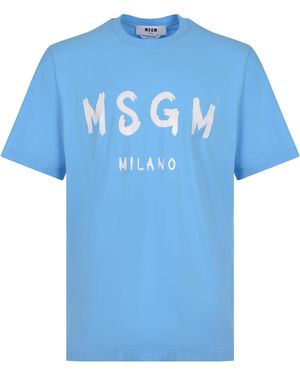 MSGM T -Shirt aus Baumwolle. - Blau