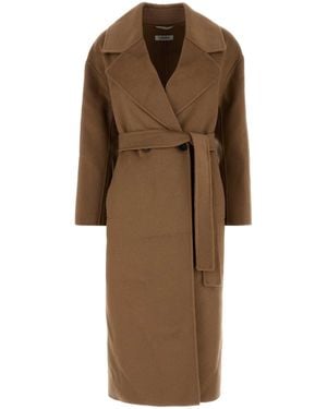 Max Mara Wool Blend Manuele Coat - Brown