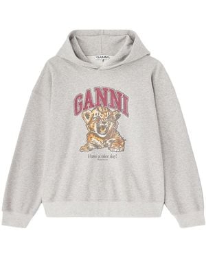 Ganni Sweatshirt With Logo - White