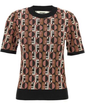Fendi ' Optische' Trui - Roze