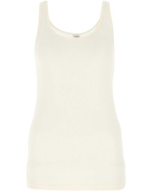 Saint Laurent Ivory Modal Blend Tank Top - Natural