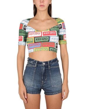 KENZO Labels Short Top - Blue