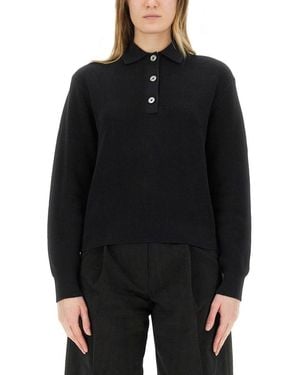 Studio Nicholson Chesapeake Knit Polo Shirt - Black