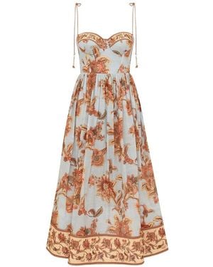 Zimmermann Aster Cotton Midi Dress - White
