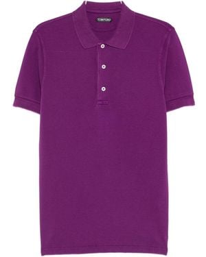 Tom Ford Cotton Blend Polo Shirt - Purple