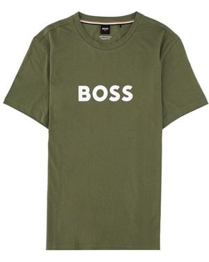 BOSS T Shirt Con Logo - Green