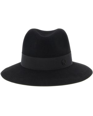 Maison Michel Logo Fedora Hat - Black