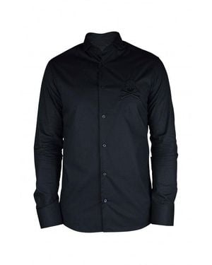 Philipp Plein Diamond Cut Ls Skull Shirt - Blue