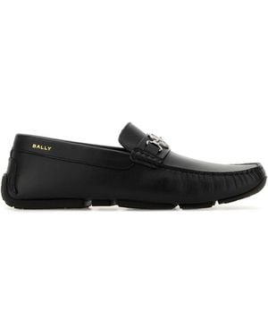 Bally Black Leather Pexon Loafers - Zwart