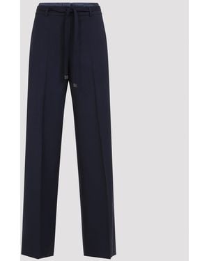 Peserico Hose mit Gürtel - Blau