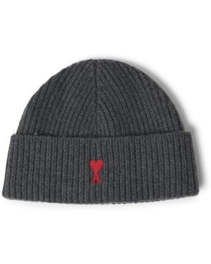 Ami Paris 'Ami De Cœur' Cotton Beanie - Gray