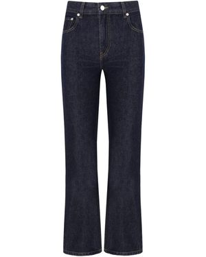 Ganni Betzy Dark Cropped Bootcut Jeans - Blue