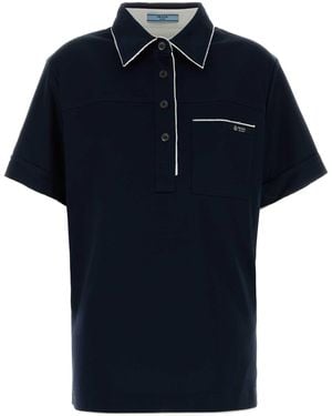 Prada Cotton Polo Shirt - Blue